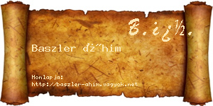 Baszler Áhim névjegykártya
